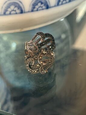 NEW Krush Kandy 925 Silver Marcasite Filigree Ring Sz 8